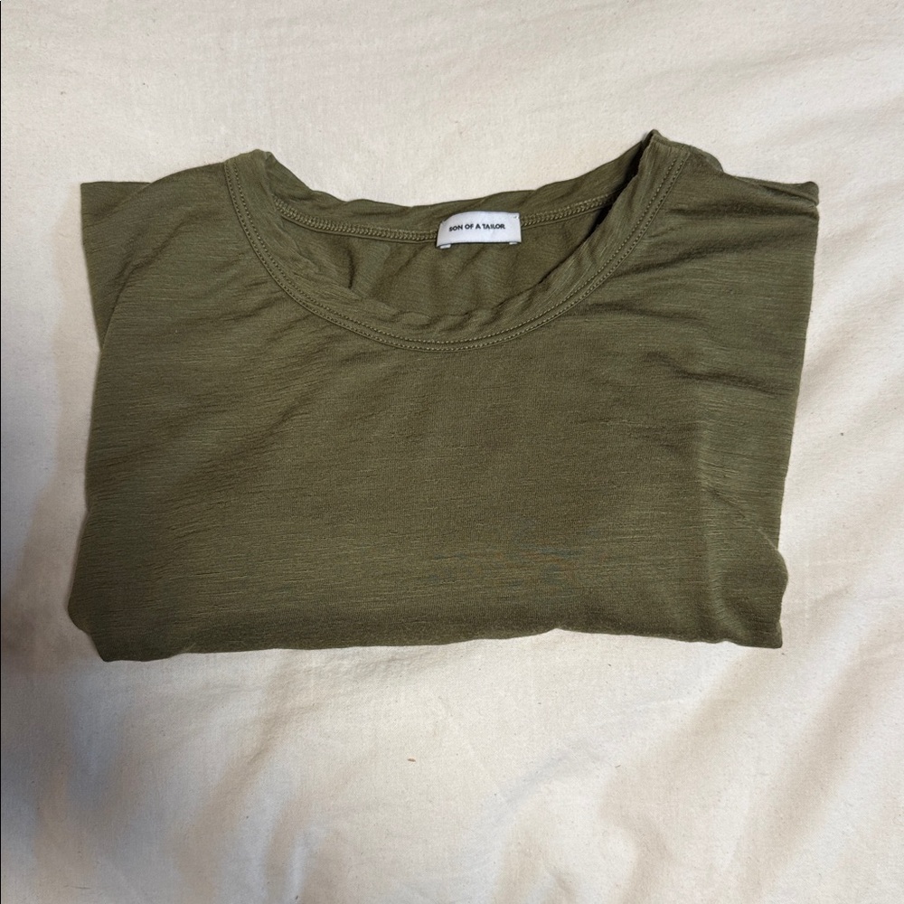 Son of a Tailor Merino Wool Olive Green T-Shirt
